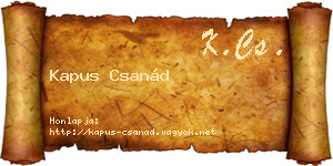 Kapus Csanád névjegykártya